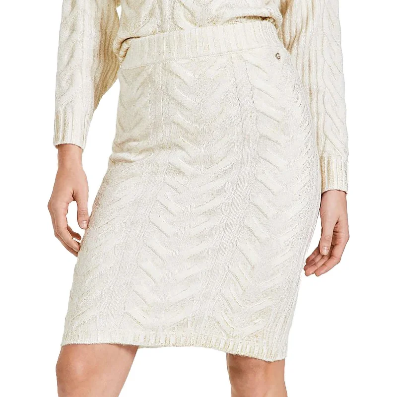 Guess Womens Diane Metallic Sweater Skirt Midi Skirt Graphic Sweater Embroidered Appliqued Guess Womens Diane Metallic Sweater Skirt Midi Skirt Graphic Sweater Embroidered Appliqued