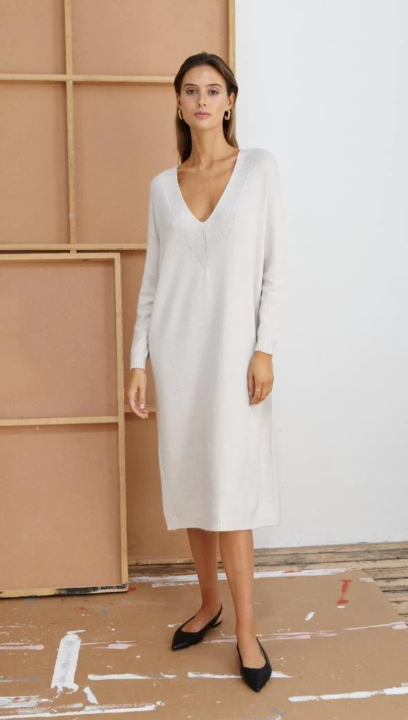 Ivy Sweater Dress Silk Blend Satin Velvet