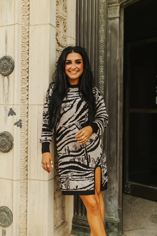 WILD WEST ZOO SWEATER DRESS Neon Metallic Matte