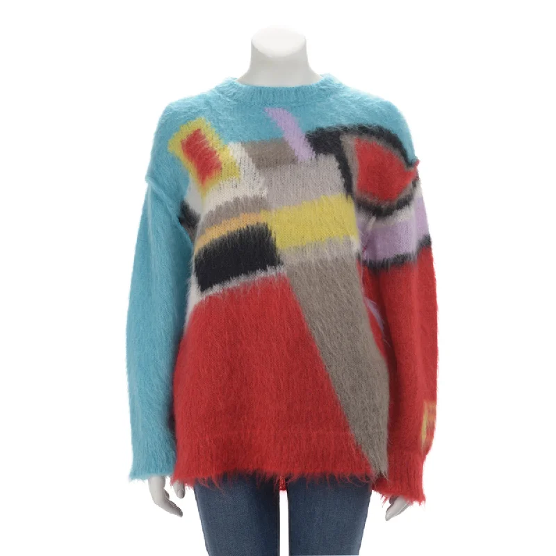 Fendi Multi Colour Mohair Geometric Sweater IT 42 Ribbed Striped Patterned