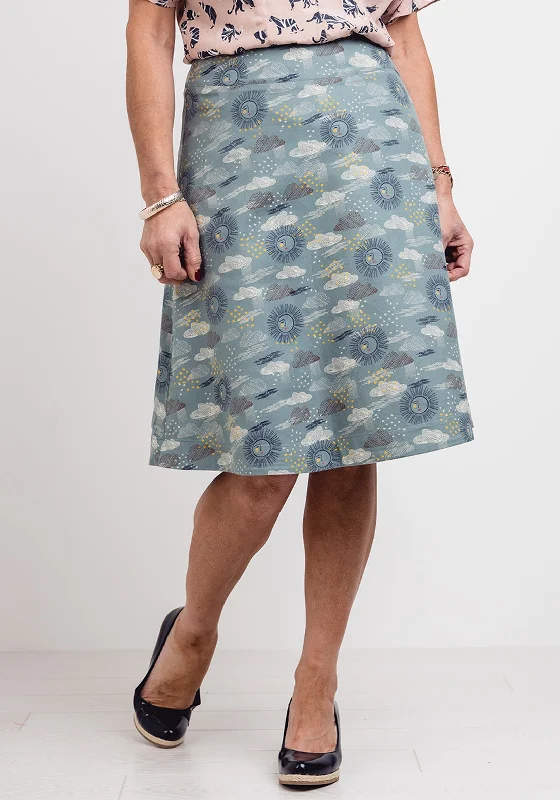 White Stuff Precipitation Reversible Skirt, Blue asymmetrical skirt cut