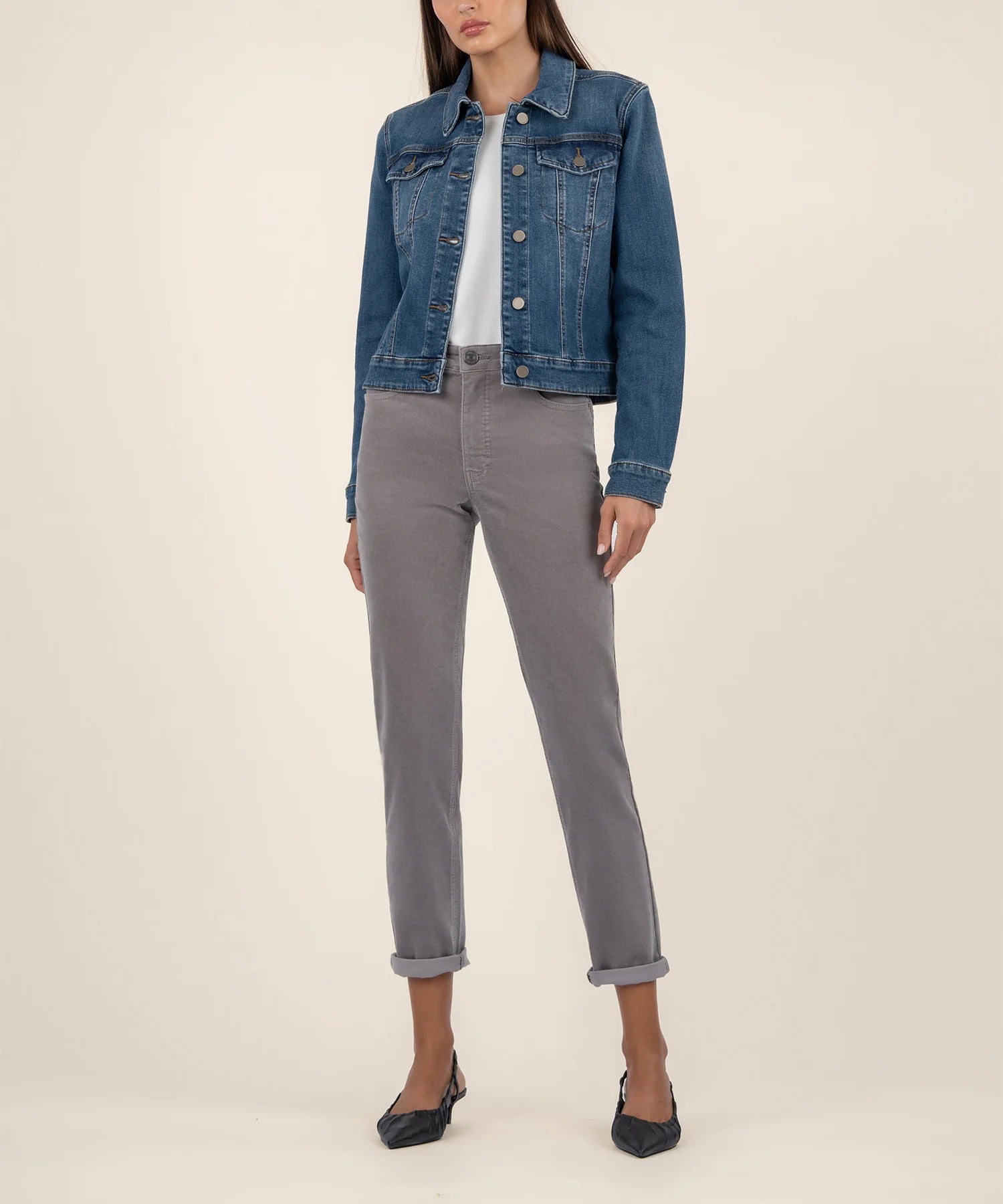 Julia Jean Jacket | Main Nylon Fabric Polyester Fabric Spandex Fabric