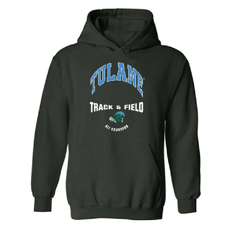 Tulane - NCAA Women's Track & Field : Ali Saunders - Classic Fashion Shersey Hooded Sweatshirt Hoodie Crop Top Short Trendy Tulane - NCAA Women's Track & Field : Ali Saunders - Classic Fashion Shersey Hooded Sweatshirt Hoodie Crop Top Short Trendy
