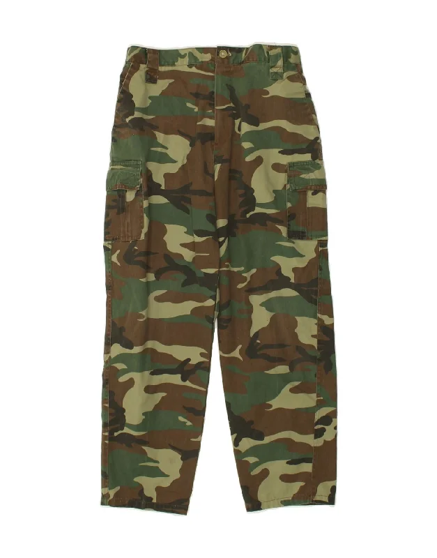 VINTAGE Womens Tapered Cargo Trousers IT 40 Small W28 L26 Green Camouflage Trousers Office Stylish VINTAGE Womens Tapered Cargo Trousers IT 40 Small W28 L26 Green Camouflage Trousers Office Stylish
