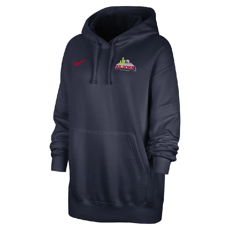 NCAA Arizona Wildcats Women's Nike Fleece Pullover Hoodie Hoodie with Oversized Fit Loose Comfortable NCAA Arizona Wildcats Women's Nike Fleece Pullover Hoodie Hoodie with Oversized Fit Loose Comfortable