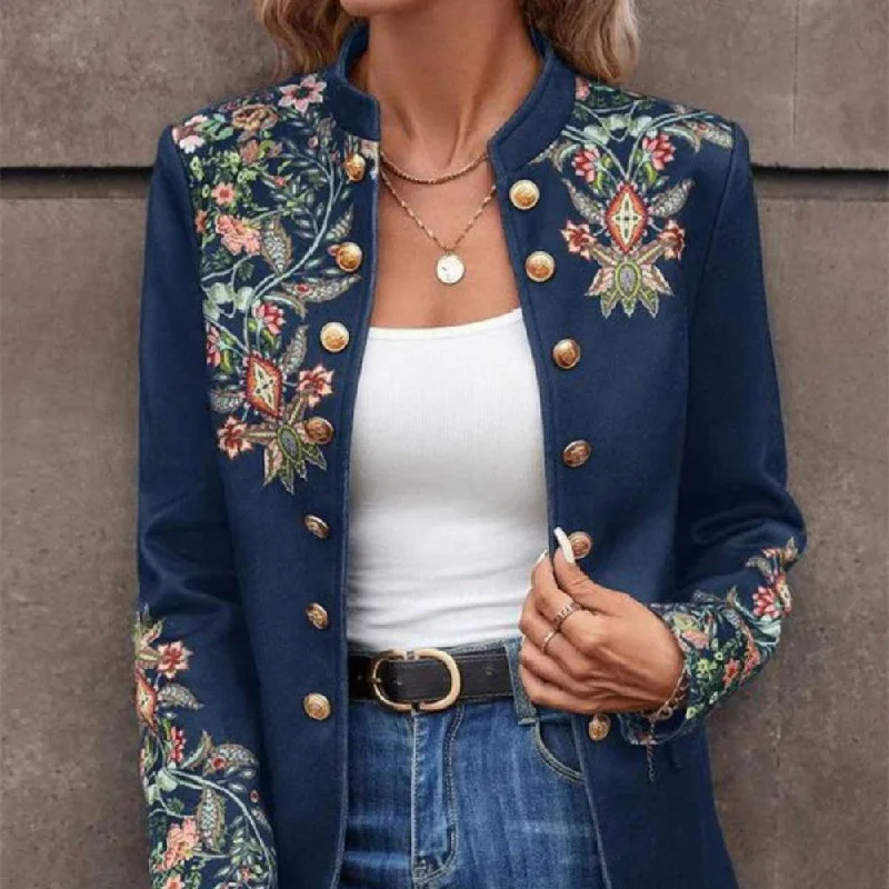 Printed Small Suit Jacket Women's Cross Tailored Jacket Straight Jacket A-Line Jacket Printed Small Suit Jacket Women's Cross Tailored Jacket Straight Jacket A-Line Jacket