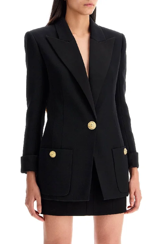 Balmain One-Button Jacket With Lapels Striped Jacket Polka Dot Jacket Floral Jacket