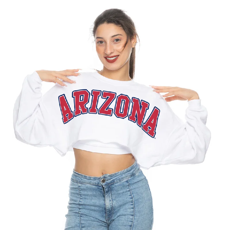 NCAA Arizona Wildcats Women's ZooZatz Uber Crop Sweatshirt Hoodie with Tie-Dye Psychedelic Retro NCAA Arizona Wildcats Women's ZooZatz Uber Crop Sweatshirt Hoodie with Tie-Dye Psychedelic Retro