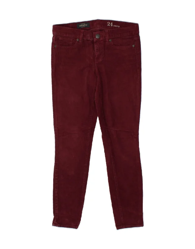 J. CREW Womens Toothpick Skinny Corduroy Trousers W24 L27 Burgundy Cotton Trousers New Arrival J. CREW Womens Toothpick Skinny Corduroy Trousers W24 L27 Burgundy Cotton Trousers New Arrival