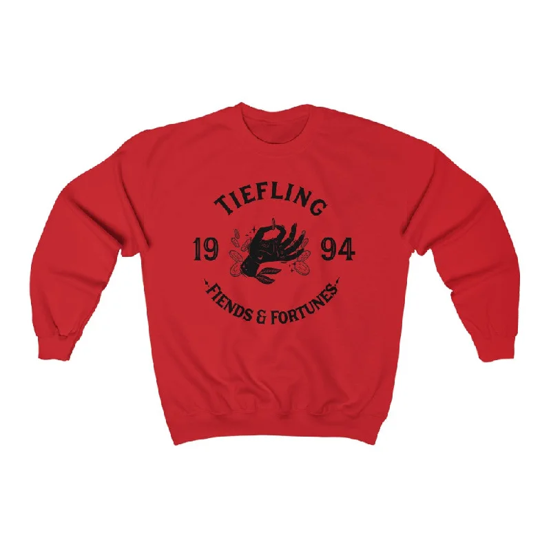 Tiefling Sweatshirt Hoodie with Ribbed Cuffs Snug Fit Comfort
