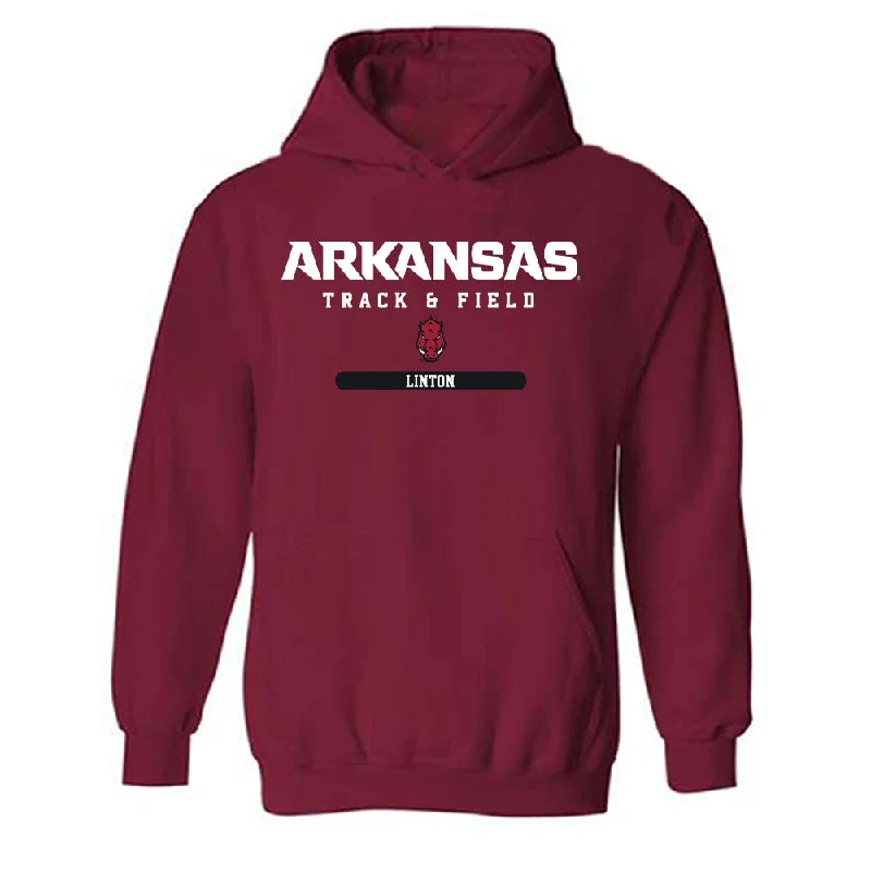 Arkansas - NCAA Women's Track & Field : Ariane Linton - Classic Shersey Hooded Sweatshirt Hoodie with Color Block Contrast Stylish Arkansas - NCAA Women's Track & Field : Ariane Linton - Classic Shersey Hooded Sweatshirt Hoodie with Color Block Contrast Stylish