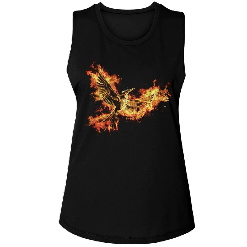 HUNGER GAMES Tank Top , Mockingjay Pt 2 Pin ribbed tank top