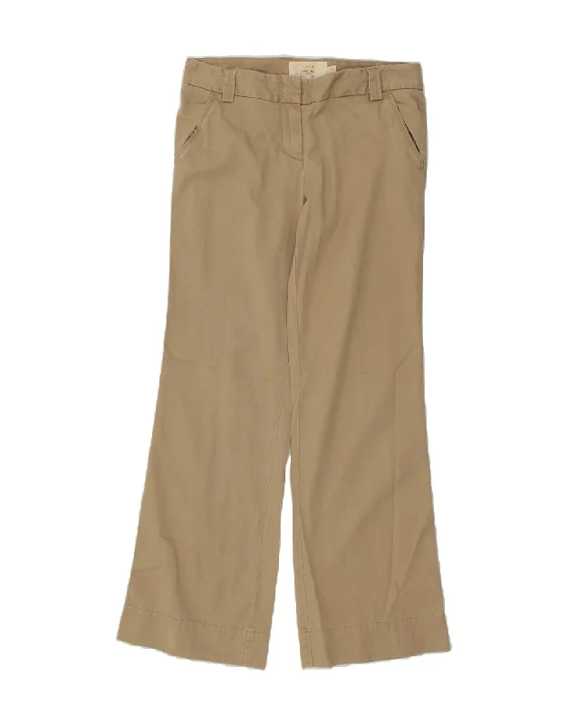 J. CREW Womens Wide Leg Chino Trousers US 8 Medium W30 L31 Beige Cotton Trousers Fleece Cozy