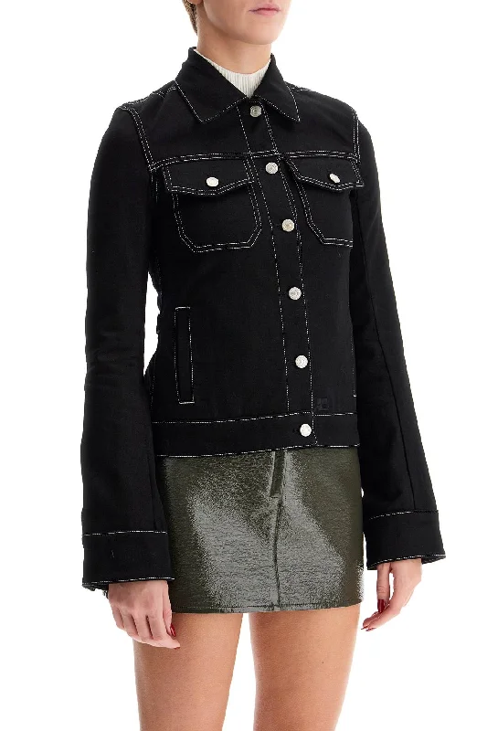 Courreges Denim Trucker Jacket For Quilted Jacket Puffer Jacket Insulated Jacket