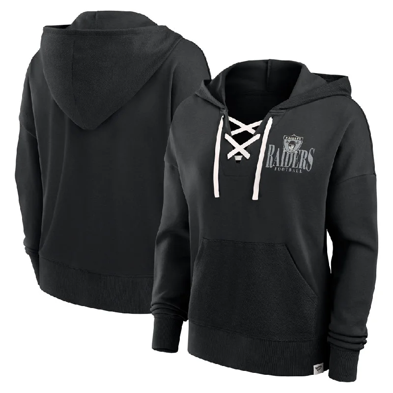 NFL Las Vegas Raiders Women's Fanatics Blitz Left Lace Up Hoodie Hoodie with Button Classic Timeless NFL Las Vegas Raiders Women's Fanatics Blitz Left Lace Up Hoodie Hoodie with Button Classic Timeless