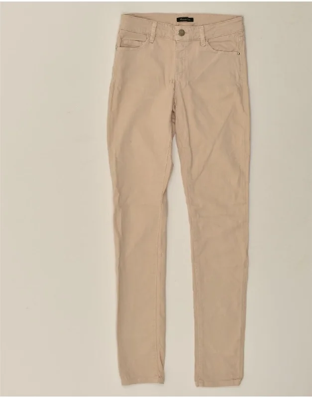 MASSIMO DUTTI Womens Skinny Casual Trousers EU 34 2XS W24 L31 Beige Trousers Satin Smooth MASSIMO DUTTI Womens Skinny Casual Trousers EU 34 2XS W24 L31 Beige Trousers Satin Smooth