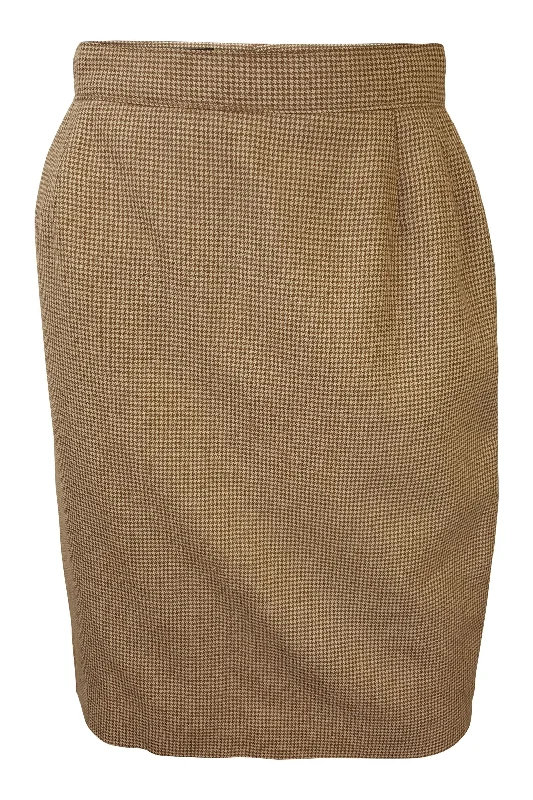 ET VOUS Brown Wool Vintage Mini Skirt (FR 38 | UK 6) silk skirt lustrous