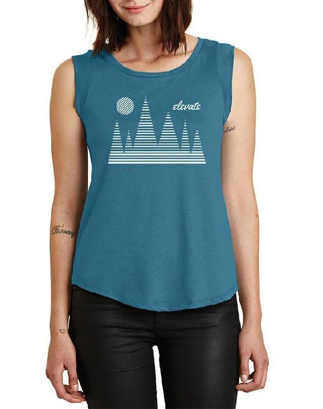 Women's Elevate Peacock Cap-Sleeve Tank off shoulder tank