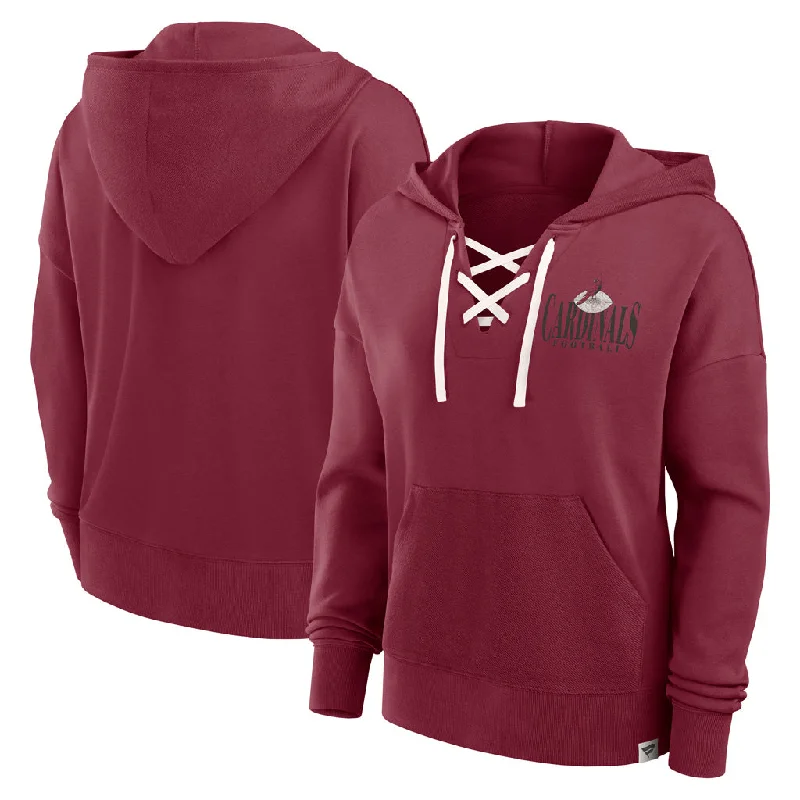 NFL Arizona Cardinals Women's Fanatics Blitz Left Lace Up Hoodie Hoodie with Slit Hem Functional Movement NFL Arizona Cardinals Women's Fanatics Blitz Left Lace Up Hoodie Hoodie with Slit Hem Functional Movement