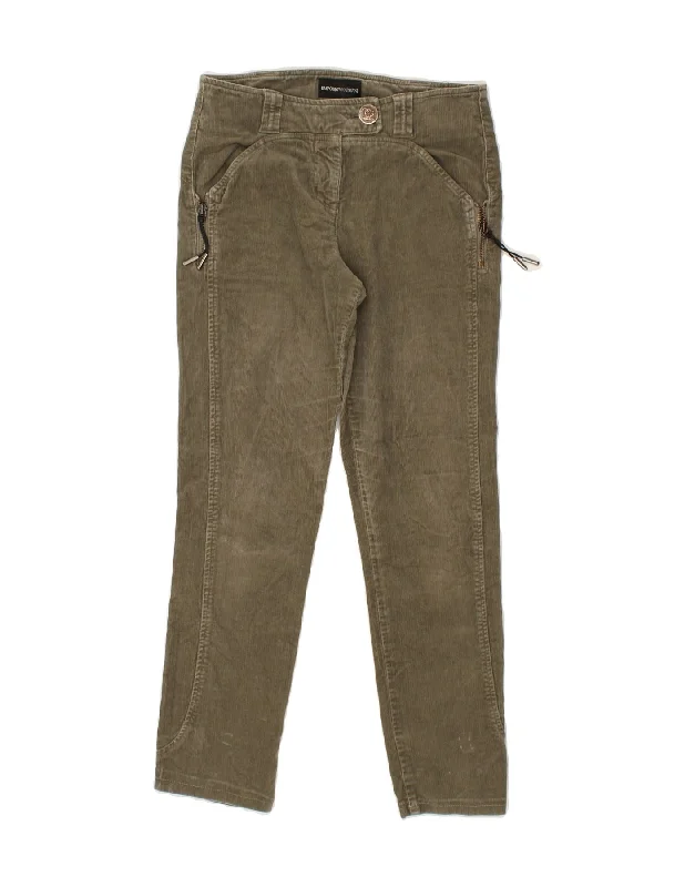 EMPORIO ARMANI Womens Slim Corduroy Trousers IT 36 XS W26 L25 Grey Trousers Occasion Special EMPORIO ARMANI Womens Slim Corduroy Trousers IT 36 XS W26 L25 Grey Trousers Occasion Special