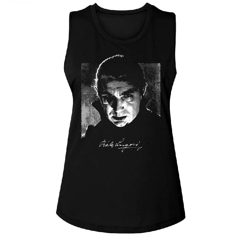 BELA LUGOSI Tank Top, Bw Photo And Signature low neck tank