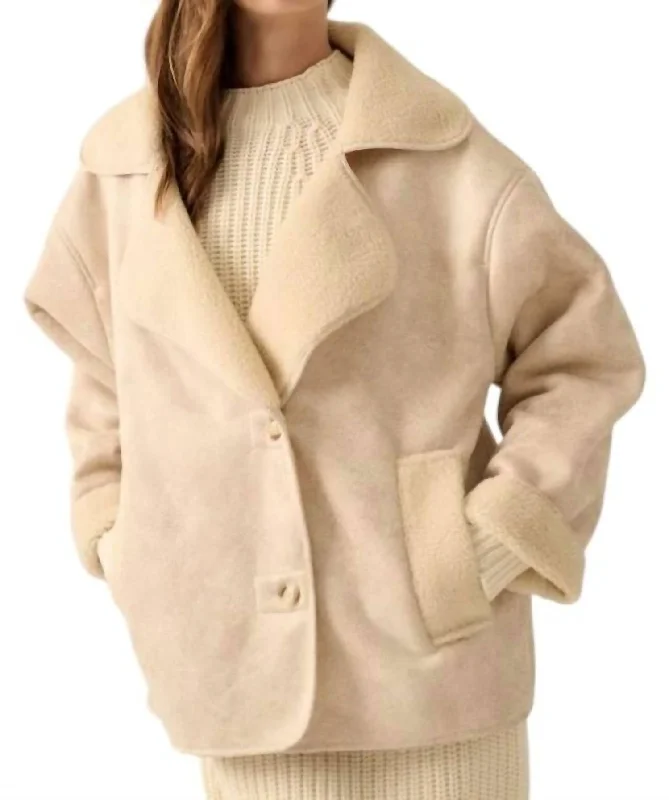 Josephine Faux Jacket In Coconut Faux Fur Jacket Real Fur Jacket Shearling Jacket