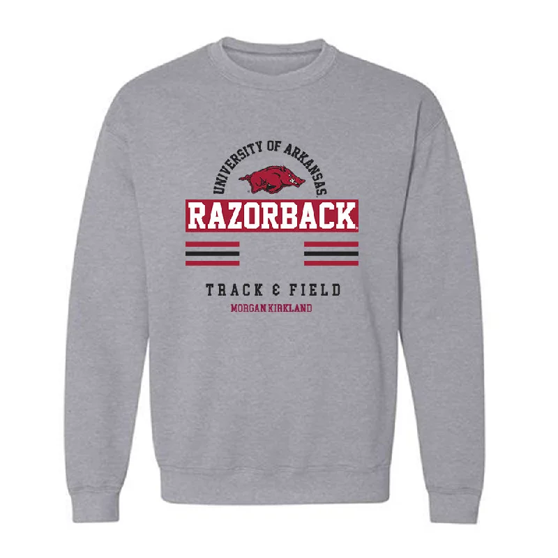 Arkansas - NCAA Women's Track & Field : Morgan Kirkland - Classic Fashion Shersey Crewneck Sweatshirt Hoodie with Hem Lace Feminine Delicate Arkansas - NCAA Women's Track & Field : Morgan Kirkland - Classic Fashion Shersey Crewneck Sweatshirt Hoodie with Hem Lace Feminine Delicate