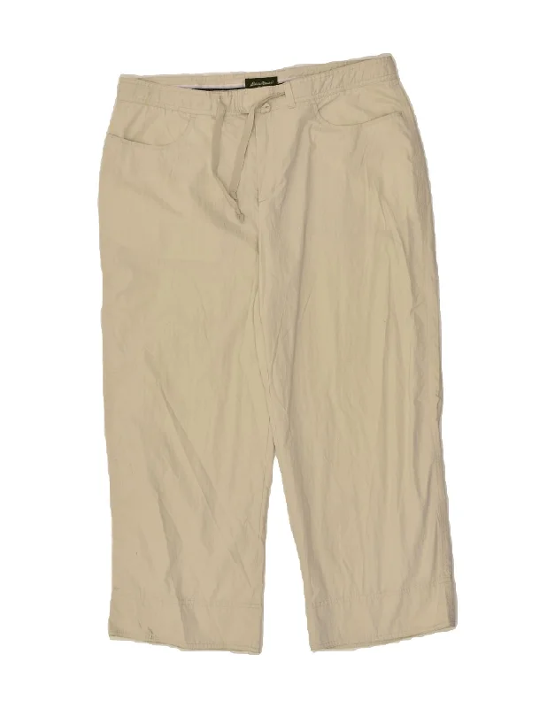 EDDIE BAUER Womens Straight Cropped Trousers UK 14 Large W34 L26 Beige Trousers Occasion Special EDDIE BAUER Womens Straight Cropped Trousers UK 14 Large W34 L26 Beige Trousers Occasion Special