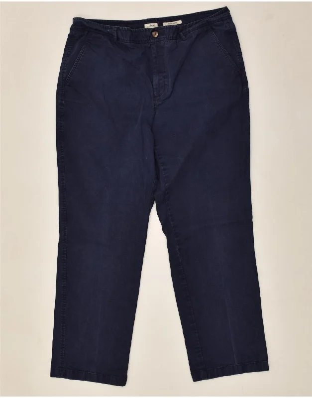 L.L.BEAN Womens Straight Chino Trousers US 16 2XL W36 L29 Navy Blue Cotton Trousers Travel Practical L.L.BEAN Womens Straight Chino Trousers US 16 2XL W36 L29 Navy Blue Cotton Trousers Travel Practical