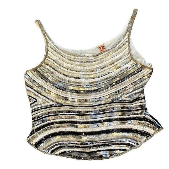 Sequins and beaded tank top essential tank top