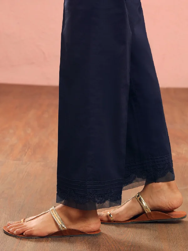 Blue Dyed Trousers - AL-T-723 Trousers Leather Faux