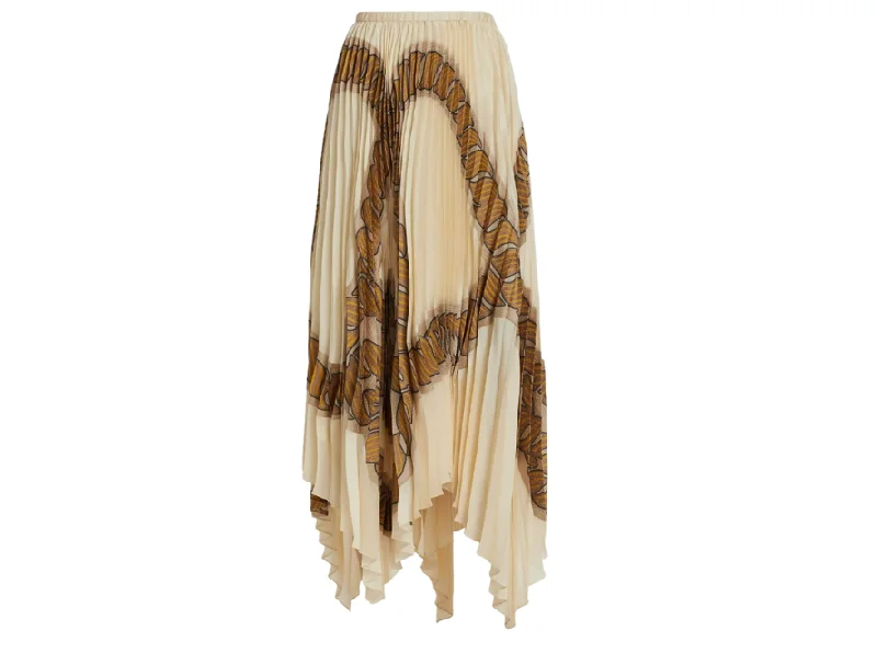 Lafayette 148 NY Rope Pleated Silk Blend Handkerchief Skirt lace skirt intricate