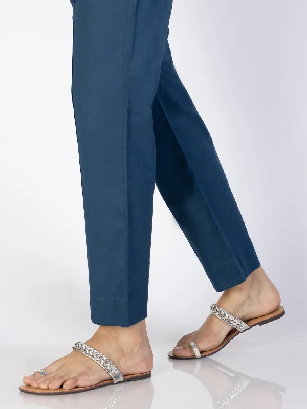 Blue Cambric Trousers - AL-T-704 Trousers Evening Elegant