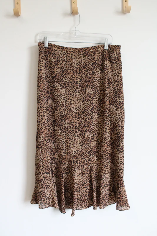 Emma James Flowy Leopard Print Skirt | 4 Petite velvet skirt luxurious
