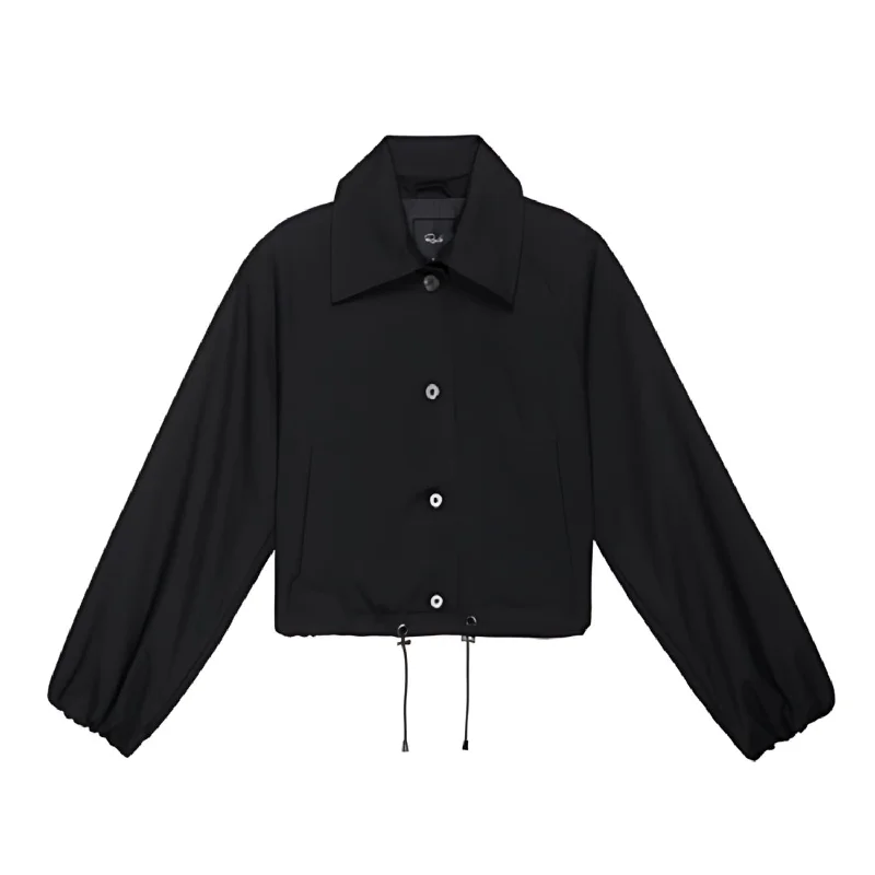 Women's North Jacket In Black Stand-Up Collar Roll-Neck Collar Turtle Neck