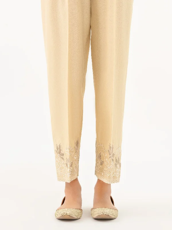 Cambric Trouser-Embroidered (Pret) Trousers High Rise Slim Fit