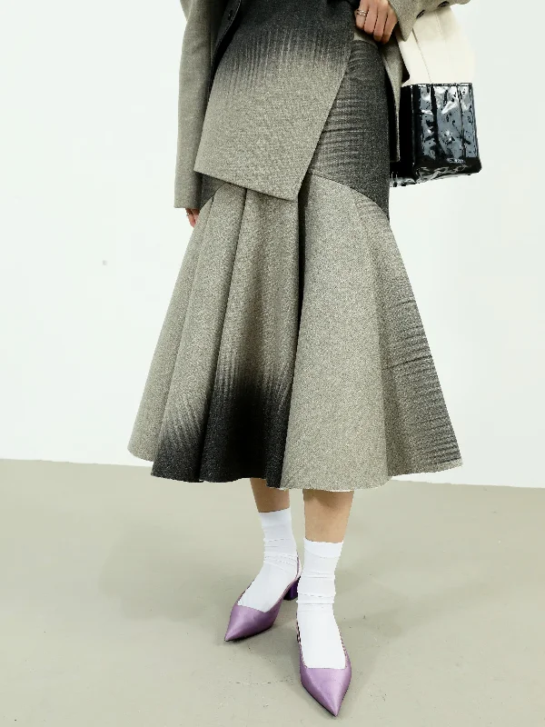 Elegant Gradient Print Maxi Skirt casual skirt length