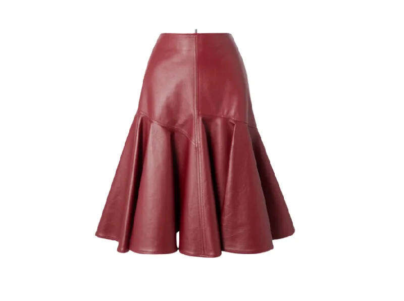 Bottega Veneta Gathered Leather Midi Skirt denim skirt classic