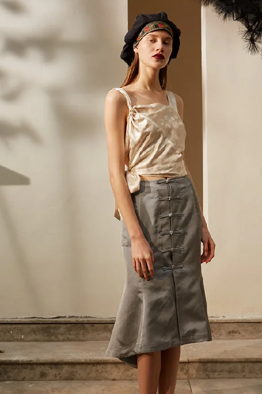 Rimless | Grey Mermaid-style Skirt lace skirt romantic