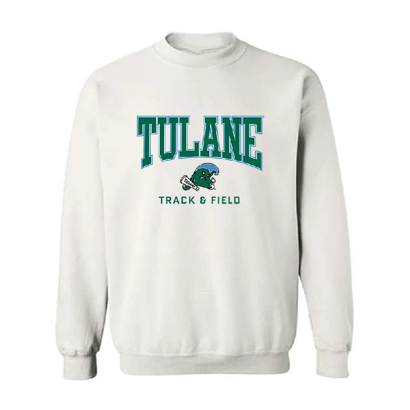 Tulane - NCAA Women's Track & Field : Ali Saunders - Crewneck Sweatshirt Hoodie with Hem Lace Feminine Delicate Tulane - NCAA Women's Track & Field : Ali Saunders - Crewneck Sweatshirt Hoodie with Hem Lace Feminine Delicate