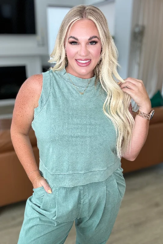 Hazel Blues® |  Chasing the Gains Tank Top in Olive adorable tank top