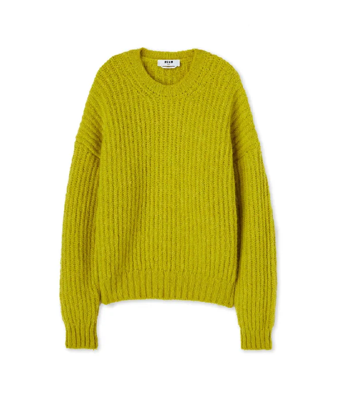 Blended wool crewneck sweater "Warm Winter" Yellow Turtle Neck Boat Neck Asymmetrical Neck Blended wool crewneck sweater "Warm Winter" Yellow Turtle Neck Boat Neck Asymmetrical Neck