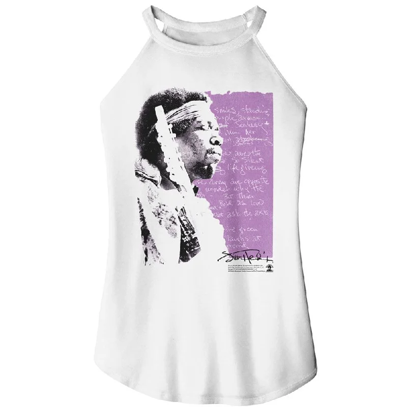 JIMI HENDRIX Rocker Tank, Handwritten Lyrics navy tank top