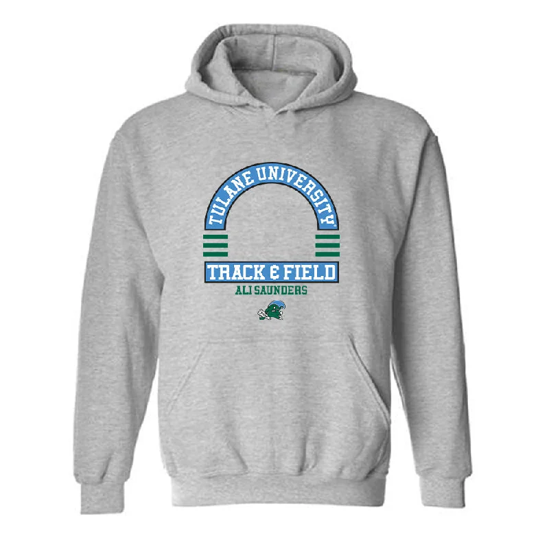 Tulane - NCAA Women's Track & Field : Ali Saunders - Classic Fashion Shersey Hooded Sweatshirt Hoodie Dress Longline Feminine Tulane - NCAA Women's Track & Field : Ali Saunders - Classic Fashion Shersey Hooded Sweatshirt Hoodie Dress Longline Feminine