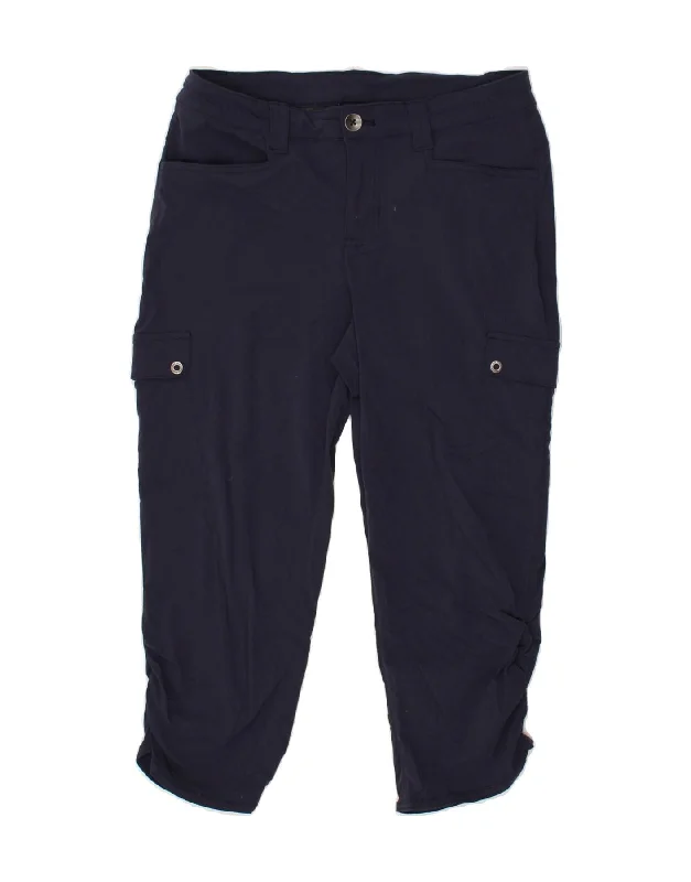 EDDIE BAUER Womens Cargo Capri Trousers US 4 Small W28 L20 Navy Blue Nylon Trousers Seasonal Trendy EDDIE BAUER Womens Cargo Capri Trousers US 4 Small W28 L20 Navy Blue Nylon Trousers Seasonal Trendy
