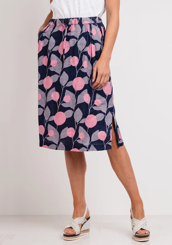 White Stuff Sunny Linen Midi Skirt, Multi wrap skirt elegant