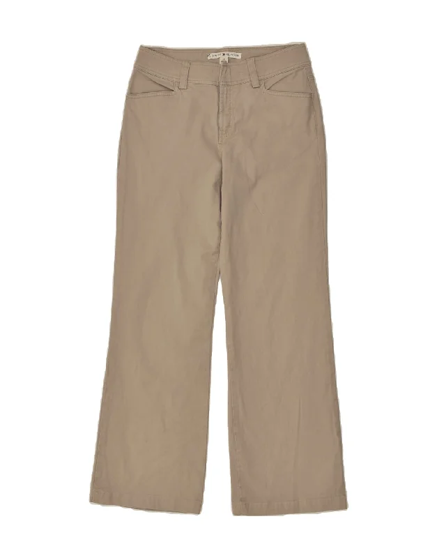 TOMMY HILFIGER Womens Wide Leg Casual Trousers US 6 Medium W30 L30 Beige Trousers stylish modern TOMMY HILFIGER Womens Wide Leg Casual Trousers US 6 Medium W30 L30 Beige Trousers stylish modern