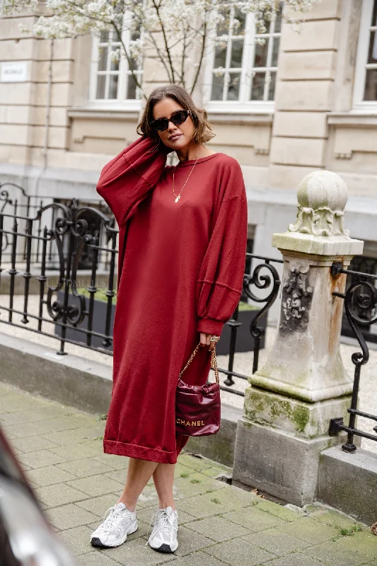 Anke sweater dress bordeaux Stretchy Elastic Breathable