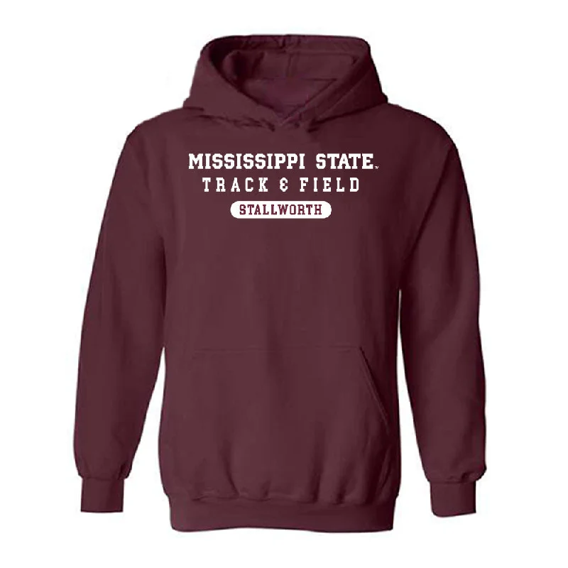 Mississippi State - NCAA Women's Track & Field : Jhordyn Stallworth - Classic Shersey Hooded Sweatshirt Hoodie with Lace Feminine Delicate Mississippi State - NCAA Women's Track & Field : Jhordyn Stallworth - Classic Shersey Hooded Sweatshirt Hoodie with Lace Feminine Delicate