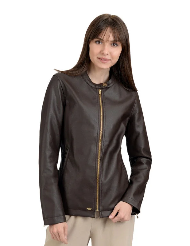 Nine West Women's Racer Jacket Welt Pockets Slit Pockets Flap Pockets